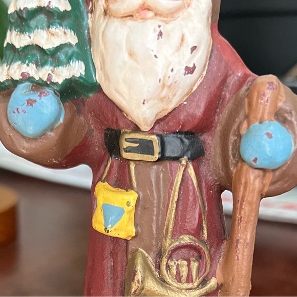 Kurt Adler 1989 Vintage Cast Iron Old World Santa Stocking Holder Hanger - Picture 4 of 12